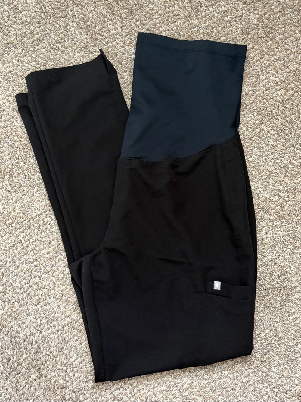 Figs Kade Maternity Straight Leg Scrub Pants in Black tall
